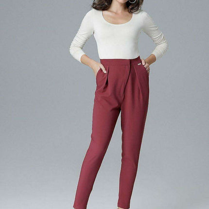 Lenitif Women's Chic Loose Fit Pants with Waist Accentuation - Très Elite