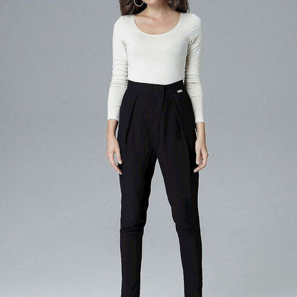Lenitif Women's Chic Loose Fit Pants with Waist Accentuation - Très Elite