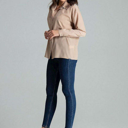 Lenitif's Chic Button-Up Relaxed Fit Long Sleeve Shirt - Très Elite