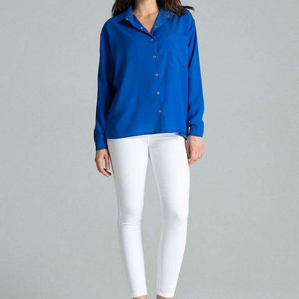 Lenitif's Chic Button-Up Relaxed Fit Long Sleeve Shirt - Très Elite