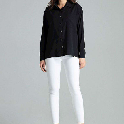 Lenitif's Chic Button-Up Relaxed Fit Long Sleeve Shirt - Très Elite