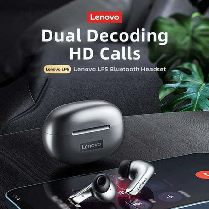 Lenovo LP5 True Wireless Earbuds - Superior Sound Quality, Sweat-Resistant, Active Noise-Cancellation - Très Elite