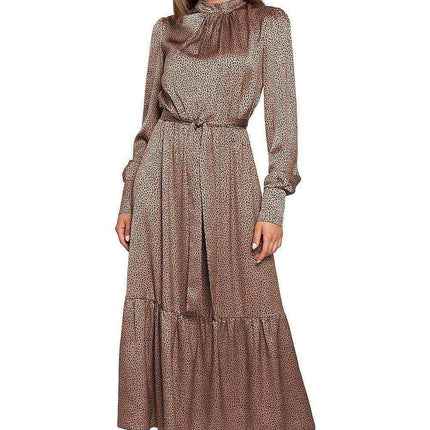 Leopard Print Chic Ruffle Maxi Dress