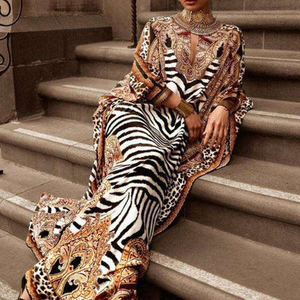 Leopard Print Skirt Dress: Women's Chic Lounge Attire - Effortlessly Stylish - Très Elite