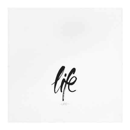 Life Calligraphy Zen Cotton Tea Towel for Stylish Homes - Très Elite