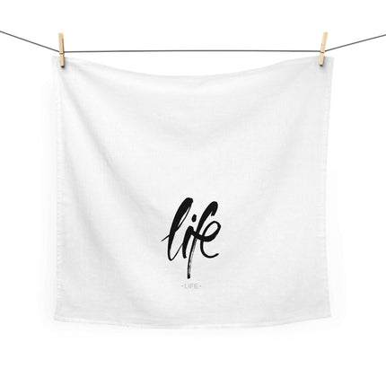 Life Calligraphy Zen Cotton Tea Towel for Stylish Homes - Très Elite