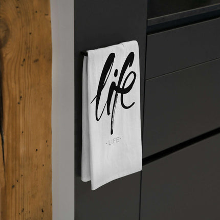 Life Calligraphy Zen Cotton Tea Towel for Stylish Homes