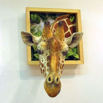 Lifelike 3D Giraffe Wall Sculpture - Bring Nature's Grace into Your Home