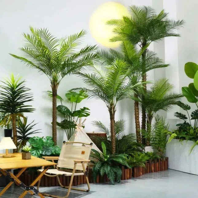 Lifelike Giant Faux Coconut Palm Tree - Ideal Tropical Decoration for Any Space