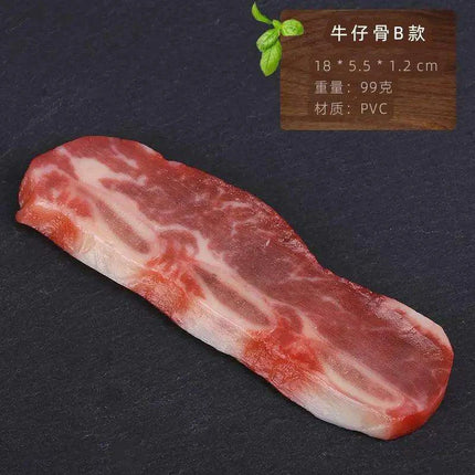 Lifelike Meat Replica Props for Photography and Home Decor - Realistic Steak, Pork, and Bacon Models - Très Elite