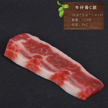 Lifelike Meat Replica Props for Photography and Home Decor - Realistic Steak, Pork, and Bacon Models - Très Elite