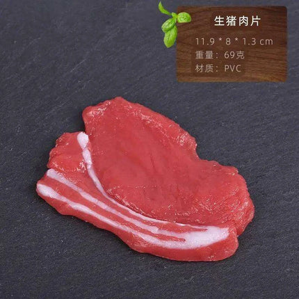 Lifelike Meat Replica Props for Photography and Home Decor - Realistic Steak, Pork, and Bacon Models - Très Elite
