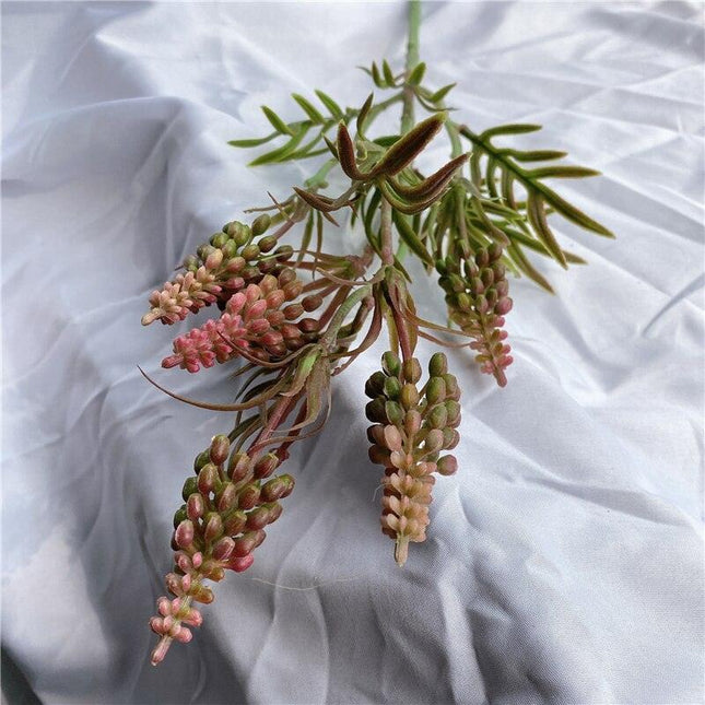 Lifelike Nature-Inspired Plastic Cereal Plant Branches - Set of Realistic Green Accents