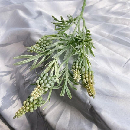 Lifelike Nature-Inspired Plastic Cereal Plant Branches - Set of Realistic Green Accents - Très Elite