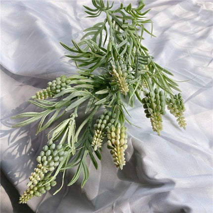 Lifelike Nature-Inspired Plastic Cereal Plant Branches - Set of Realistic Green Accents - Très Elite