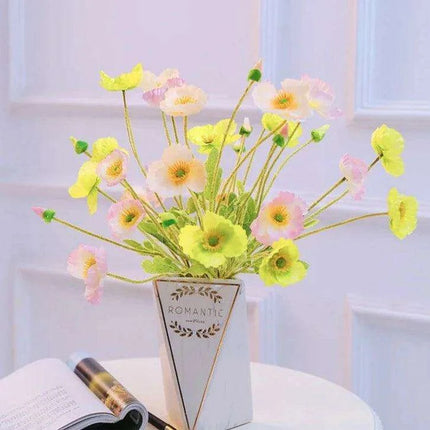 Lifelike Poppy Silk Floral Arrangement..