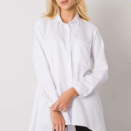 Light Blue Longline Button-Up Shirt - Stylish Comfort for Every Occasion - Très Elite