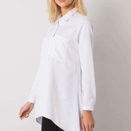 Light Blue Longline Button-Up Shirt - Stylish Comfort for Every Occasion - Très Elite