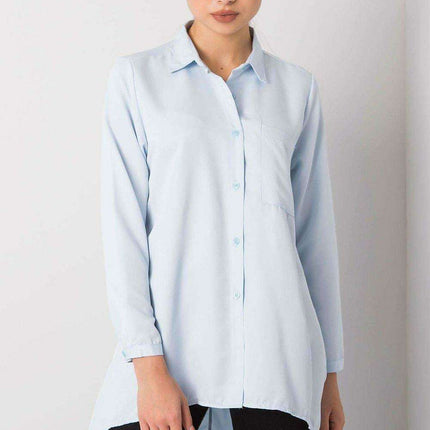 Light Blue Longline Button-Up Shirt - Stylish Comfort for Every Occasion - Très Elite