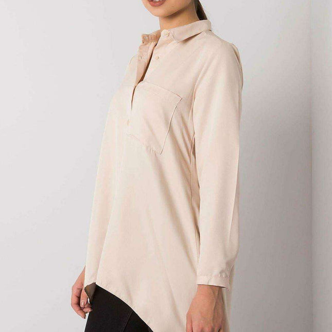 Light Blue Longline Button-Up Shirt - Stylish Comfort for Every Occasion - Très Elite