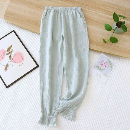 Lightweight Double-Layer Cotton Lounge Pants for Women - Cozy Sleepwear Bottoms - Très Elite