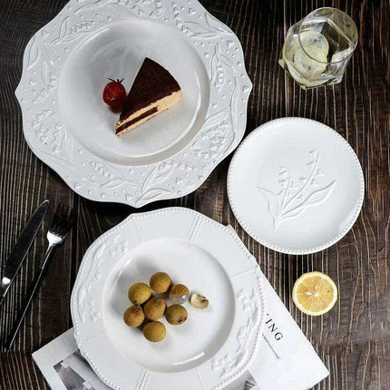 Lily Valley Luxe Porcelain Dining Plate Set - Très Elite