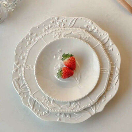 Lily Valley Luxe Porcelain Dining Plate Set - Très Elite