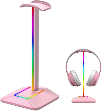 Link Dream Z8 LED Gaming Headset Stand with USB Type-C Connectivity - Elegant Silver Aluminum Earphone Organizer - Très Elite