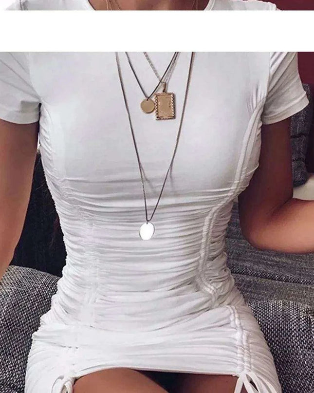 Glamorous Empire Waist Sleeveless Ruched Mini Dress