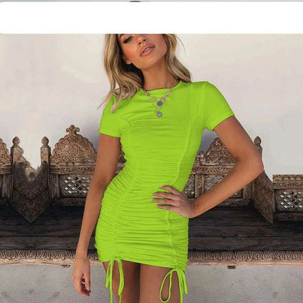 Glamorous Empire Waist Sleeveless Ruched Mini Dress