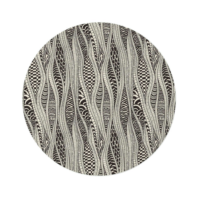 Lively Ethnic Circular Area Rug - Stunning Designs, Soft Polyester Chenille