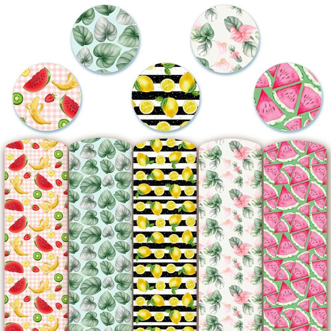 Lively Fruit-Themed Faux Leather - Craft with Flair and Grace