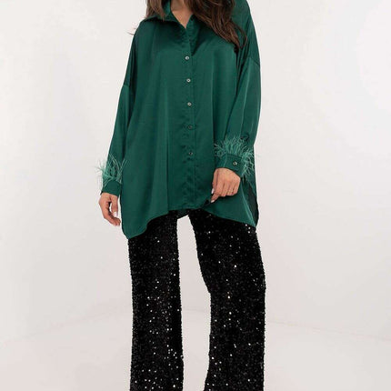 Long Sleeve Shirt 203104 Women Brown Polyester Blend - Très Elite