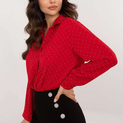 Long Sleeve Shirt Model 203310 With Rhinestone Embellishment - Très Elite