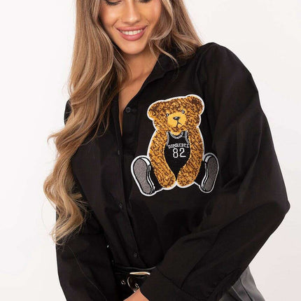 Long Sleeve Shirt Model 203935 Casual Womens Black Fit - Très Elite