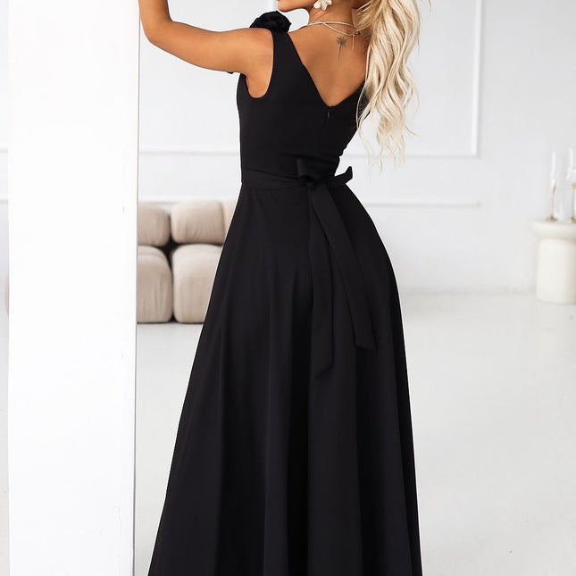 Elegant Black Maxi Dress Model 222461 For Weddings And Events - Très Elite