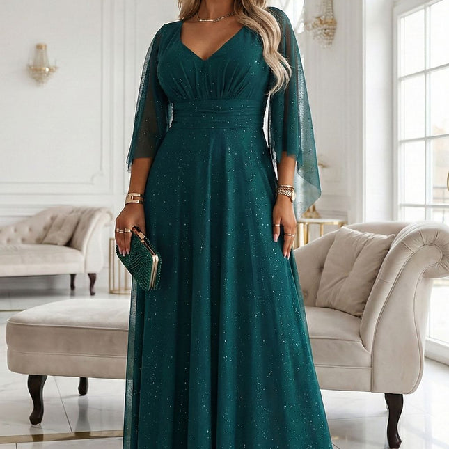 Emerald Maxi Dress From Numoco Basic Long Elegant Gown - Très Elite