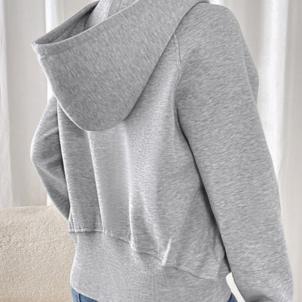 Long-sleeved casual hoodie autumn and winter new style plus velvet thickened solid color pullover sweater top - Très Elite
