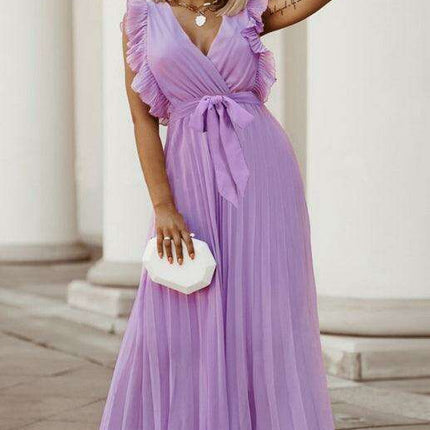 Lotus Blossom Chiffon Dress with Flutter Sleeves and Deep V-Neck. lotus-blossom-chiffon-dress-with-flutter-sleeves-and-deep-v-neck Clothing, Shoes & Accessories›Women›Clothing›Dresses›Casual