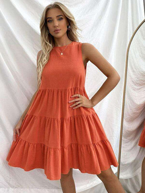 Lotus Blossom Cotton Summer Dress - Women's Chic Essential