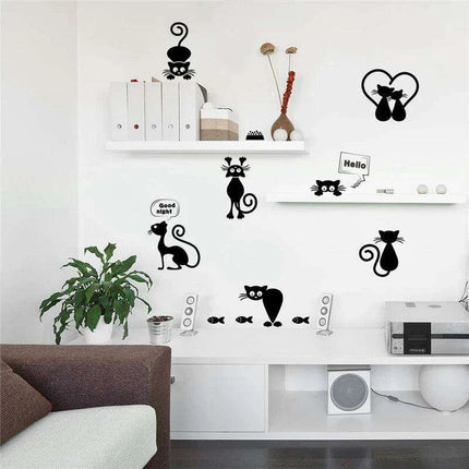 Cat Lover's Dream: Charming Peel and Stick Wall Decals for Playful Spaces