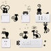 Playful Cat Light Switch Phone Wall Decals for Children's Bedrooms