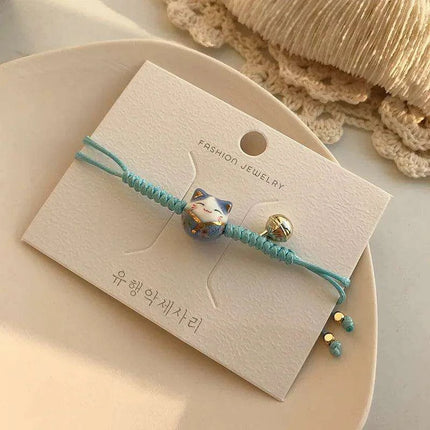 Lucky Cat Beaded Bracelet - Adjustable Harajuku Fashion Statement for Trendy Girls - Très Elite