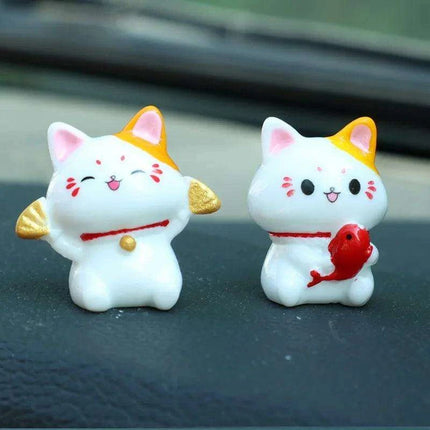 Lucky Cat Dashboard Charms - Maneki Neko Car Accessories for Good Fortune - Très Elite