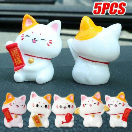 Lucky Cat Dashboard Charms - Maneki Neko Car Accessories for Good Fortune - Très Elite