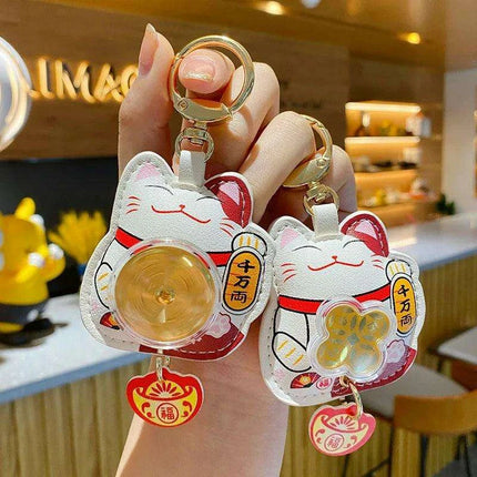 Lucky Cat Fortune Keychain - Whimsical Charm for Thoughtful Gifts - Très Elite