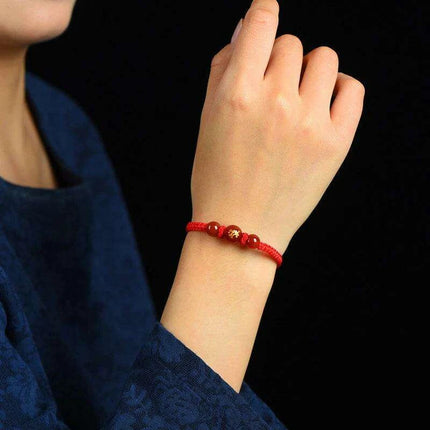 Lucky Dragon Wealth Charm Red Rope Bracelet - 2024 Chinese Zodiac Prosperity Gift - Très Elite