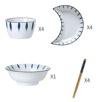 Lunar Elegance: Japanese Ceramic Tableware Set for Stylish Dining Events - Très Elite