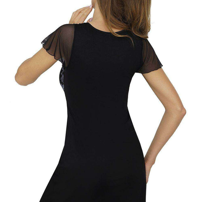 Luna's Allure Black Lace Nightshirt