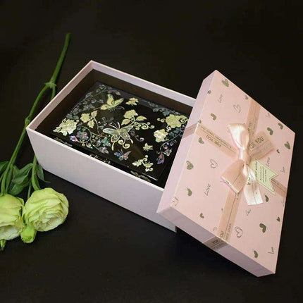 Lustrous Abalone Inlay Jewelry Organizer - Artisan Lacquered Box for Women - Très Elite